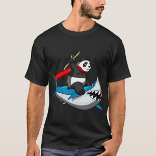 Panda Bär reitet Hai T-Shirt
