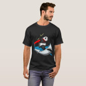 Panda Bär reitet Hai T-Shirt (Vorne ganz)