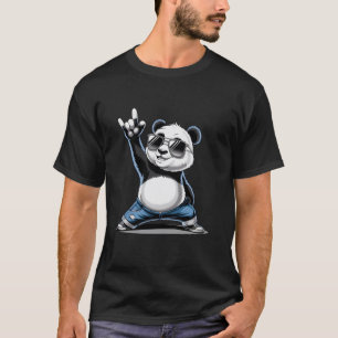 Panda-Bär Rock-Musik Männer Kinder Frauen Lustiger T-Shirt