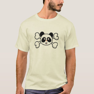 Panda-Bär-Schädel und Kreuzknochen T-Shirt
