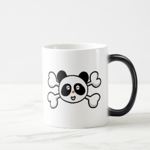 Panda-Bär-Schädel und Kreuzknochen Verwandlungstasse