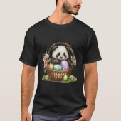 Panda Bär sitzend in Ostereier Körbe Thema T-Shirt (Vorderseite)