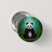 Panda-Bär sitzt auf einer Lichtung im Dschungel Button (Vorne & Hinten)
