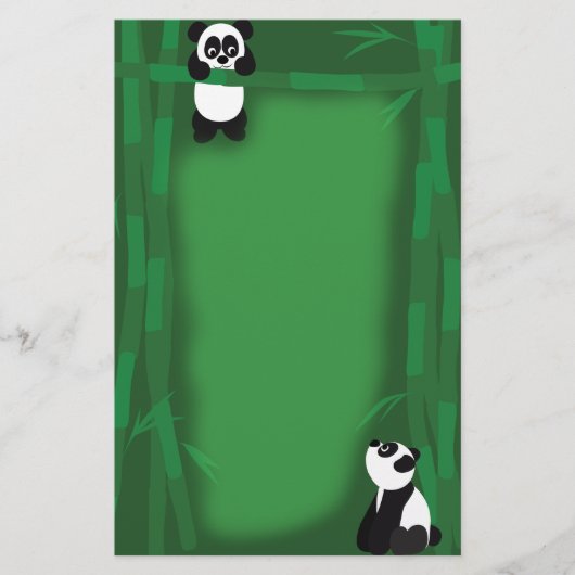 Panda-Bär stationär Briefpapier (Vorderseite)