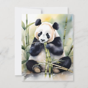 Panda-Bär-Studie D - Aquarelle Feiertagskarte