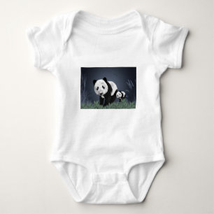 Panda Bär süß kuschelig Tier schwarz weiß süß Baby Strampler