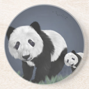 Panda Bär süß kuschelig Tier schwarz weiß süß Getränkeuntersetzer
