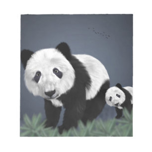 Panda Bär süß kuschelig Tier schwarz weiß süß Notizblock