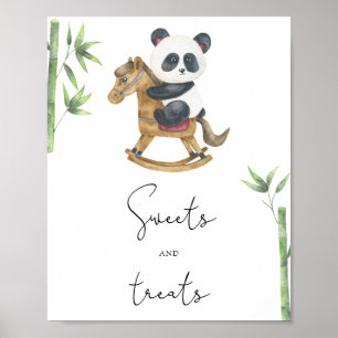 Panda Bär - Süßigkeiten und Leckereien Baby Shower Poster