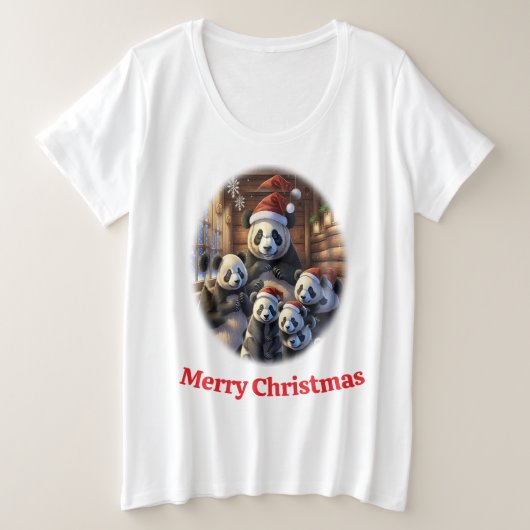 Panda-Bär-T-Shirts Große Größe T-Shirt (Design vorne)