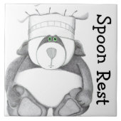 Panda-Bär Trivet Löffel-Erholung Fliese (Vorderseite)