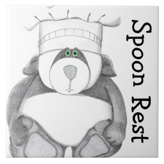 Panda-Bär Trivet Löffel-Erholung Fliese (Vorderseite)