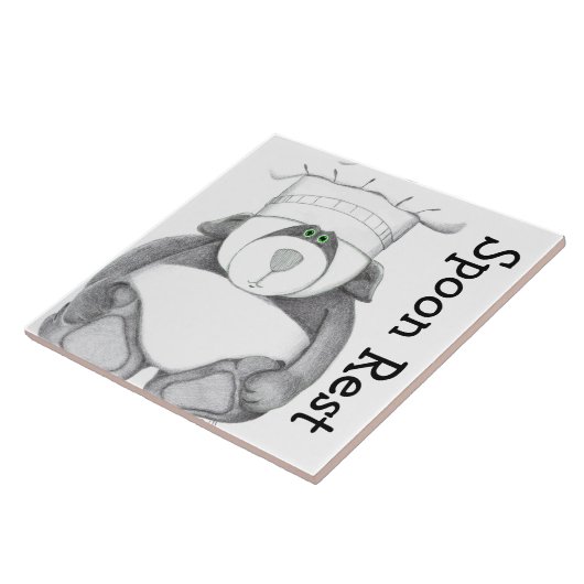 Panda-Bär Trivet Löffel-Erholung Fliese (Seite)