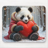 Panda Bär umarmt ein Herzkissen Mousepad (Vorne)