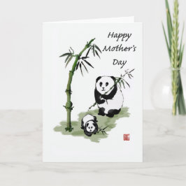 Panda-Bär und Baby, der glückliche Tag der Mutter Karte