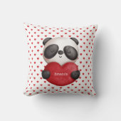 Panda Bär und Herz-Doppelseitig Mit Monogramm Kissen (Vorderseite)