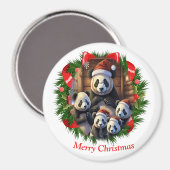 Panda Bär Weihnachten Magnet (Vorderseite/Rückseite)