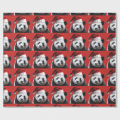Panda-Bär Weihnachtsmann Geschenkpapier (Flach)