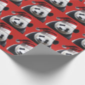 Panda-Bär Weihnachtsmann Geschenkpapier (Ecke)