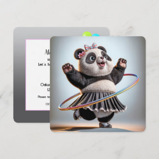Panda-Bär zum 60. Geburtstag mit Hula Hoop Einladung
