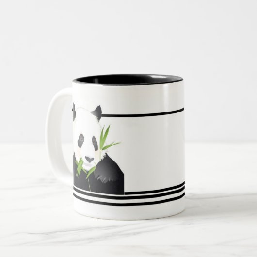 Panda-Bär Zweifarbige Tasse (Vorderseite Links)