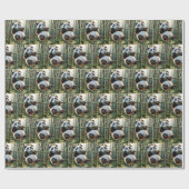 Panda Bären aus einer Zweigstelle in Bambus Geschenkpapier (Flach)