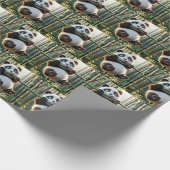 Panda Bären aus einer Zweigstelle in Bambus Geschenkpapier (Ecke)