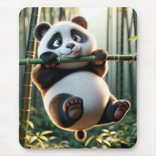 Panda Bären aus einer Zweigstelle in Bambus Mousepad (Vorne)