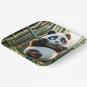 Panda Bären aus einer Zweigstelle in Bambus Pappteller (Gewinkelt)