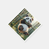 Panda Bären aus einer Zweigstelle in Bambus Serviette (Ecke)