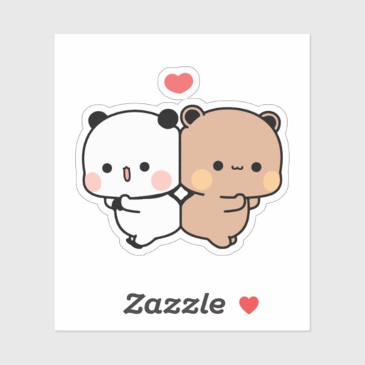 Panda Bären, Bubu und dudu Liebe Aufkleber (Blatt)