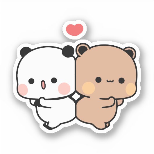 Panda Bären, Bubu und dudu Liebe Aufkleber (Vorderseite)