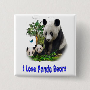 Panda Bären Button