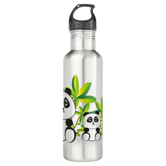 Panda-Bären Edelstahlflasche (Vorderseite)
