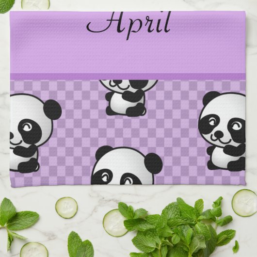 Panda-Bären Geschirrtuch (Gefaltet)