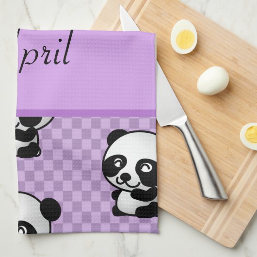 Panda-Bären Geschirrtuch (Viertel Falte)