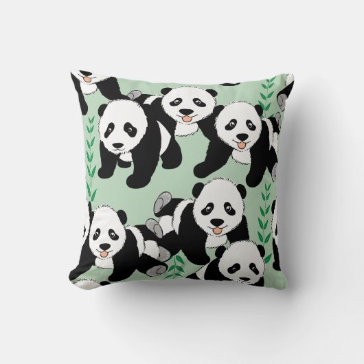 Panda-Bären grafisch Kissen (Vorderseite)