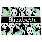 Panda-Bären grafisch personifizieren Große Geschenktüte (Vorderseite)