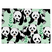 Panda-Bären grafisch personifizieren Große Geschenktüte (Rückseite)