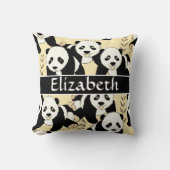 Panda-Bären grafisch personifizieren Kissen (Vorderseite)