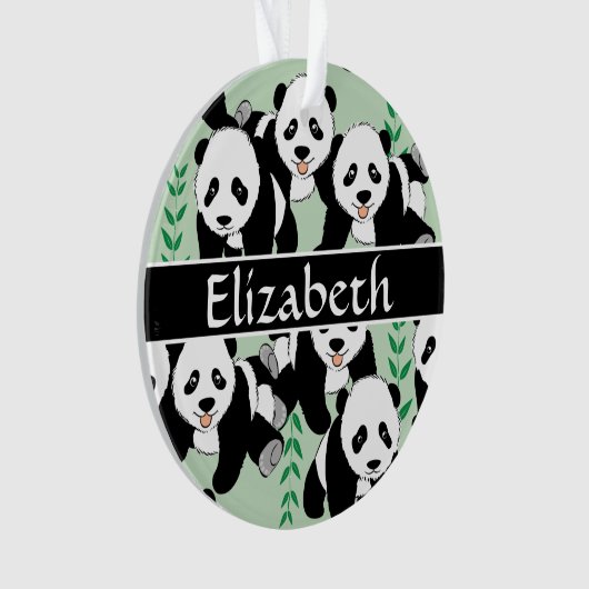 Panda-Bären grafisch personifizieren Ornament (Vorderseite)