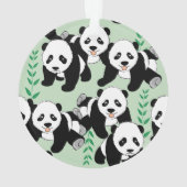 Panda-Bären grafisch personifizieren Ornament (Rückseite)