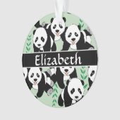 Panda-Bären grafisch personifizieren Ornament (Vorderseite)