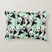 Panda-Bären grafisch personifizieren Zierkissen (Rückseite)