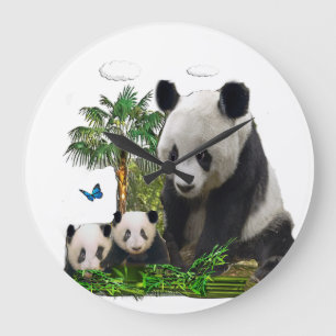 Panda Bären Große Wanduhr