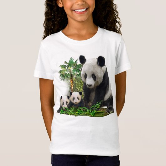 Panda-Bären Mädchen T-Shirts (Vorderseite)