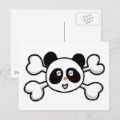 Panda Bären Skull und Crossbones Postkarte (Vorne/Hinten)