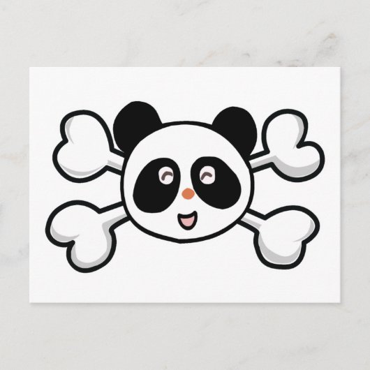 Panda Bären Skull und Crossbones Postkarte (Vorderseite)
