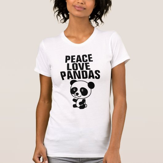 Panda Bären T - Shirt, Peace Liebe T-Shirt (Vorderseite)