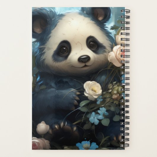 Panda Bären und Blume Planer (Rückseite)